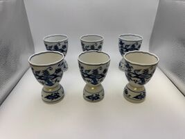 Set of 6 Blue Danube Double Egg Cups with Ribbon Mark - $79.99