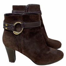 Lauren Ralph Lauren Myla Boots  Size 7.5 Brown Suede Womens Heels Ankle ... - $39.59