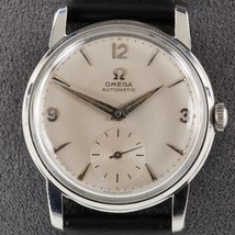 OMEGA Uomo Acciaio Inox Vintage Orologio Automatico W/ Pelle Fascia 2862 - £782.26 GBP