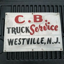 VINTAGE Tow Truck Service Station gas oil sign Hand Painted Westville NJ - £196.17 GBP