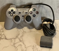 Sony PlayStation PS1 PS2 Dual Shock Controller Grey SCPH-1200 OEM Tested Working - £13.22 GBP