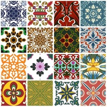 Decorative Tile Decals Lublin - Set of 16 - Tile Decals Art for Walls Kitchen - £10.25 GBP