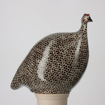 Les Ceramiques de Lussan Small Ceramic Guinea Fowl - Black Spotted White - €156,11 EUR