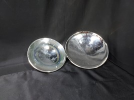 Antique Lot Of 2 Mercury Glass Oil Lamp Reflectors New Old Stock 7&quot; &amp; 9&quot; - $139.99