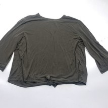 Vince Top size Large Green Open Wrap Back Boxy Long Sleeve Soft Modal T Shirt - £26.46 GBP