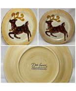DARIO FARRUCCI Designs Hand Painted Reindeer Ceramic Holiday 4-Salad Plates - £35.60 GBP