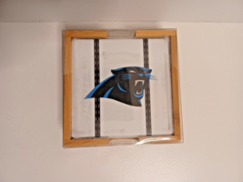 Carolina Panthers NFL Square Ceramic Coasters 4 Pack Wooden Holder NEW. ... - £7.58 GBP