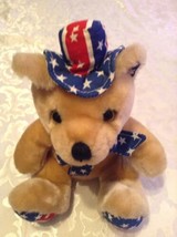 July 4th USA patriotic bear American plush animal stars stripes 10.5 in - £8.55 GBP
