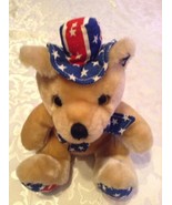 July 4th USA patriotic bear American plush animal stars stripes 10.5 in - £8.51 GBP