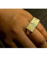 Men&#39;s Hundred Dollar Bill Money Two Finger Gift Ring 14K Yellow Gold Plated - £182.25 GBP