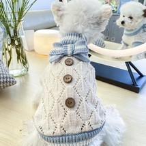 Cozy Chic Bowknot Pet Sweater: The Perfect Winter Essential For Your Furry Frien - £12.54 GBP+