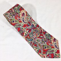 The Squire Shop Snyder New York Men&#39;s 100% Silk Tie Red Paisley 57x3.75 New - £39.27 GBP