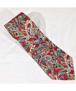 The Squire Shop Snyder New York Men&#39;s 100% Silk Tie Red Paisley 57x3.75 New - £40.02 GBP