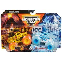 Monster Jam Fire and Ice Monster Trucks, 2 Pack, Whiplash vs Dragonoid, 1:64 Sca image 3