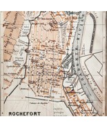 Map Rochefort Southern France Rare 1914 Lithograph WW1 Street Mini Sheet... - €34,85 EUR