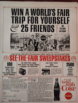 1964 LOOK Ad Advertisement New York World&#39;s Fair Coca Cola COKE Sweepstakes! - £8.35 GBP