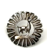 Vintage 925 Llama Alpaca Filigree Sterling Silver Brooch Pin Animal Jewelry - $495.02 MXN