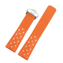 Silicone Strap for TAG HEUER MONACO CARRERA FORMULA 1 Watch 22mm Orange ... - $26.59