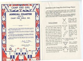 Camp Fire Girl Annual Charter Certificate 1964 &amp; Symbolism Camp Fire Girls Inc - £30.01 GBP