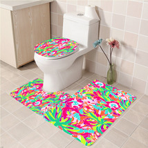 3Pcs/set Lulu Bathroom Toliet Mat Set Anti Slip Bath Floor Carpet Washab... - $33.29+