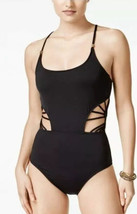 NWT $88 Bar III Black Macrame Cut Out Monokini One Piece Swimsuit Size L Large - £26.37 GBP