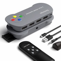 Hdmi Switch 3 In 1 Out, Hdmi Switcher Splitter Box With Ir Remote Control And Sl - £36.76 GBP