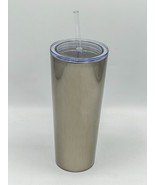Starbucks Stainless Steel Brushed Silver Tumbler 24oz Venti Cup With STR... - $353.64 MXN