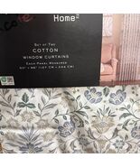 Nicole Miller Floral Damask Blue Cotton Two Back Tab Window Panels  96” ... - $109.99