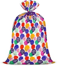 56&quot; Large Birthday Plastic Gift Bag Colorful Balloon with Confetti Design for Ki - $14.04