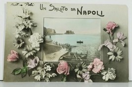 Italy Greetings from Naples RPPC Ovo Castle Hand Colored Postcard D18 - £10.28 GBP