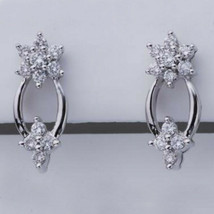 Women&#39;s 0.38 Ct Round Cut Natural Diamond 10K White Gold Fancy Stud Earrings - £42.26 GBP