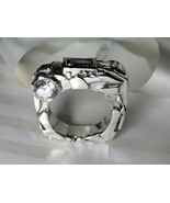 Custom designed &quot;Rock&quot; Solid Silver Ring Size 10 1/2 - $2,667.02 CAD