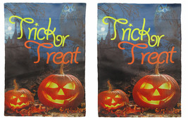 12X18 12&quot;X18&quot; Happy Halloween Trick Or Treat Pumpkin Blockout Sleeve Fla... - £11.18 GBP