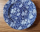 Vintage Porcelain Salad Plates Crownford Burleigh China Blue Calico 7½” ... - £39.53 GBP