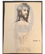 Bill Jameson Surrealism Drawing &quot;Son Of Man&quot; 1970 - $552.22 MXN