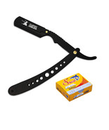 Stainless Steel Professional Folding Straight Edge Barber Razor 100 Shar... - $19.42 CAD