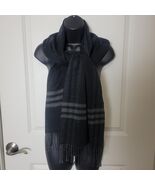 Italy Dark Gray Winter Scarf Soft Wool Cashmere? 62&quot; x 15&quot; Fringe Italian - $220.41 MXN