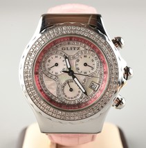 *GLITZ DIAMOND STAINLESS STEEL PINK BRACELET WATCH 8329 G0096 - $399.99