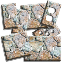 RUSTIC STONE MOSS ROCK WALL STYLE LIGHT SWITCH OUTLET PLATES MAN CAVE RO... - $16.37+