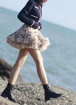 A-line Cream Ruffle Tulle Skirt Women Plus Size Star Pattern Puffy Tulle Skirts image 1