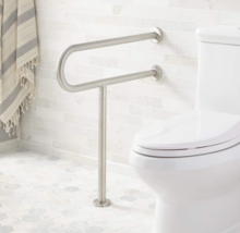 Signature Hardware 320409 Pickens 24&quot; Grab Bar with Leg Support -Stainle... - £75.99 GBP