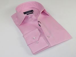 Mens 100% Cotton Oxford Shirt Manschett by Quesste Turkey Slim Fit 4029-02 Pink image 6