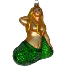 1997 Christopher Radko Glass Christmas Ornament Mermaid Miss Marina Blonde 6&quot; - £29.72 GBP