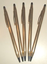 CROSS gold pens w black ink, lot of 5 plus extra refills - $40.00