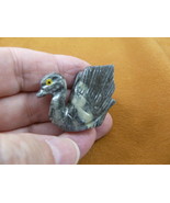 Y-SWA-23) gray SWAN baby bird carving SOAPSTONE stone figurine statue lo... - £6.75 GBP