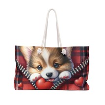 Weekender Bag, Cute Dog, German Spitz, Zipper, Valentines Day, Large Weekender B - £38.74 GBP