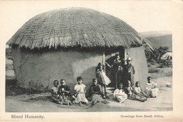 Greetings From Capo Buono Hope Sud Africa ~ Misto Humanity ~1900s Foto Cartolina - £10.36 GBP