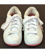 Heelys #7238 Girls 7 White Pink Glitter Logo Vintage 2000s Roller Shoes - $24.99