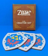Legend of Zelda Link&#39;s Awakening Hylian Shield Coaster Set of 3 Hyrule Nintendo - £11.91 GBP
