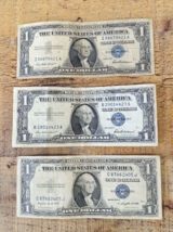 LOT of 3 - 1$ Silver Certificate Series 1957 &amp; 1935 G - $14.99